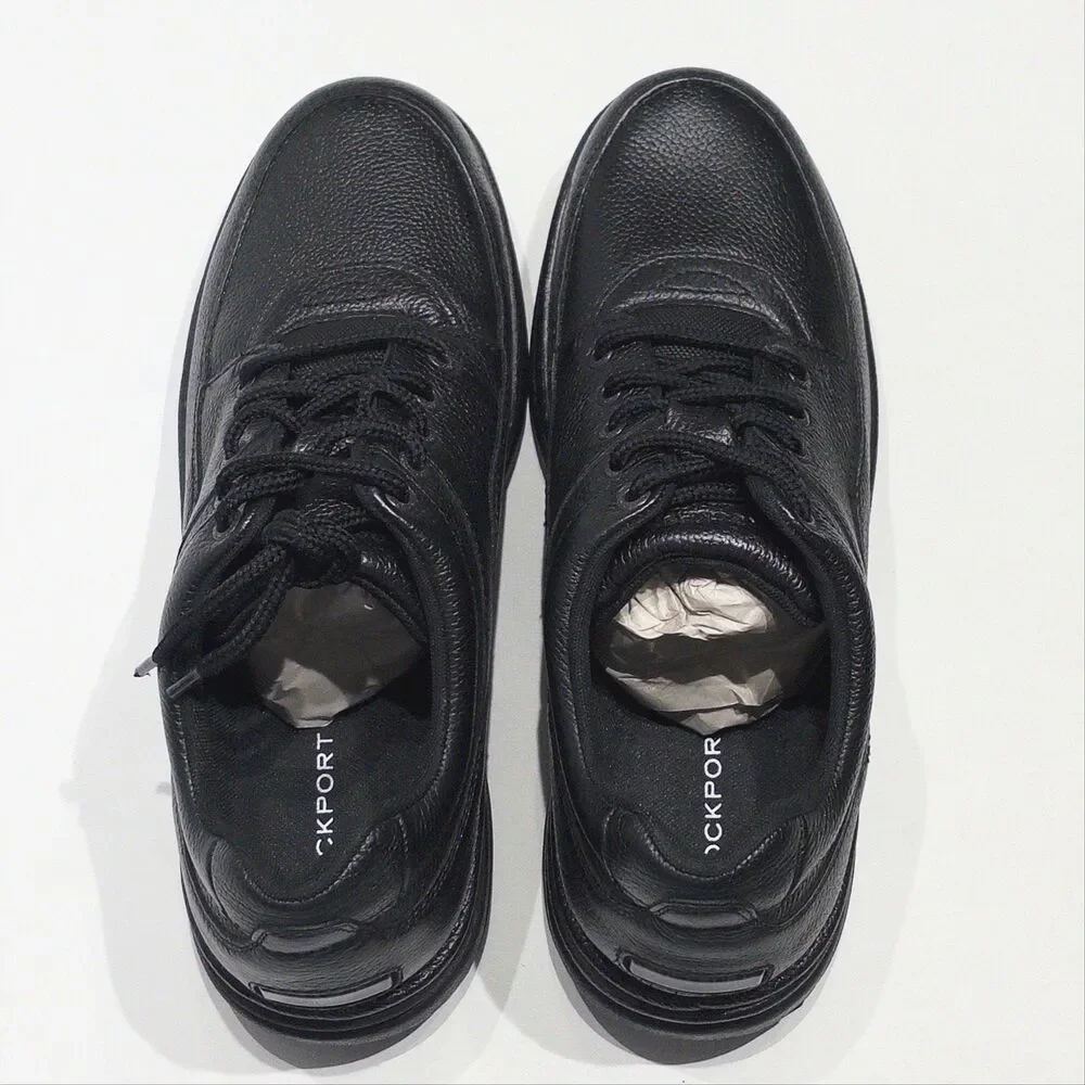 NWOB Rockport World Tour Classic Black Leather Walking Shoes Men Size 10.5W Wide